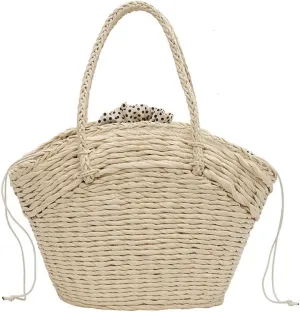 JSEIAJB Woven Tote Bags for Women Handbag Large Capacity Beach Shoulder Bag Beach Basket Bag