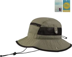 Juniper Taslon UV Bucket Hat with Snaps Brim and Mesh Side Panel