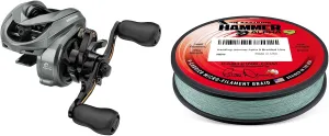 KastKing Kestrel Finesse Baitcasting Reel Left Hand 8.4:1 & Hammer Alpha 9 UHMWPE Braided Fishing Line 300YDS,15LB