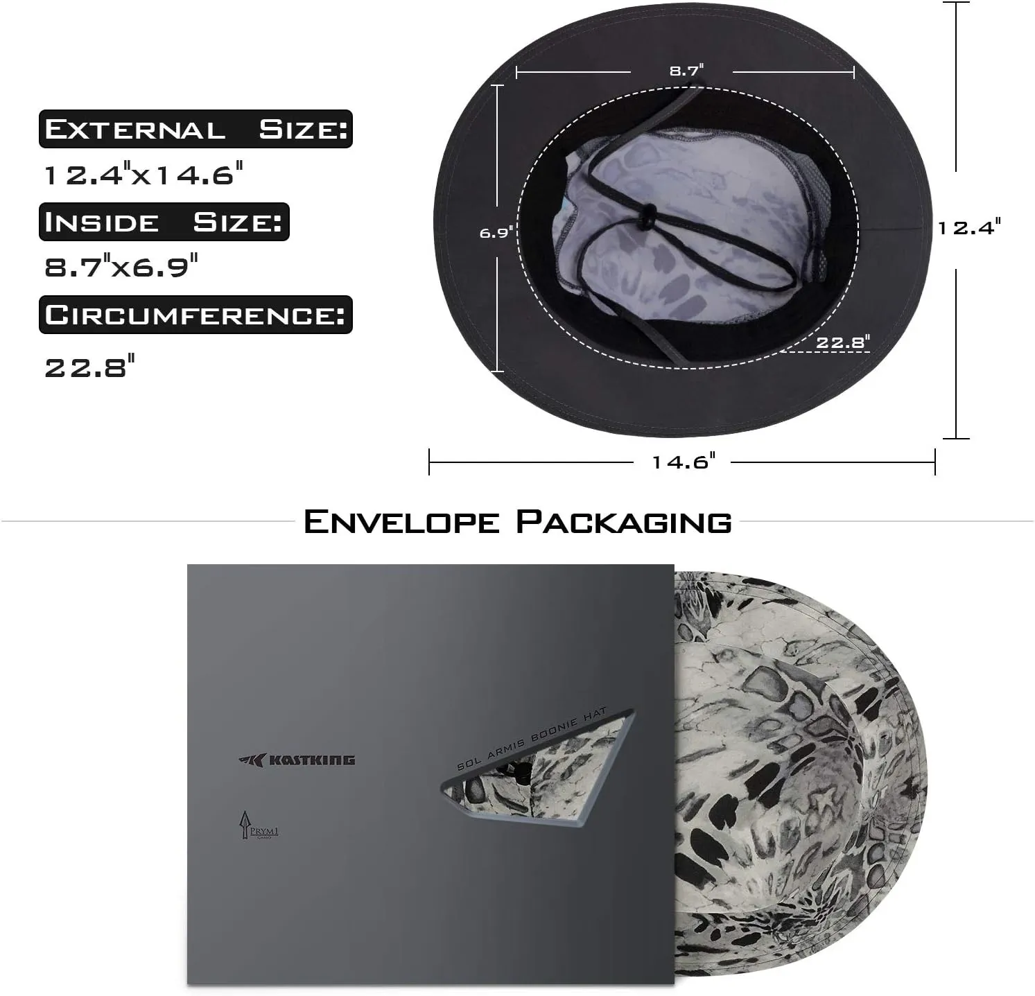 KastKing Sol Armis UPF 50 Boonie Hat - Sun Protection, Fishing, Beach & Hiking, Paddling, Rowing, Kayaking
