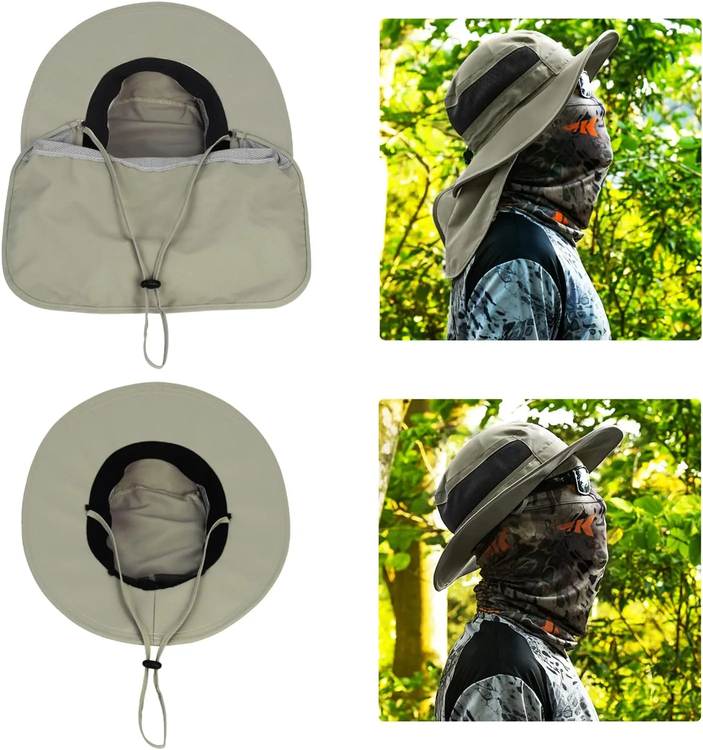 KastKing UPF 50 Boonie Hat Fishing Hat with Removable Neck Flap Sun Hats for Men