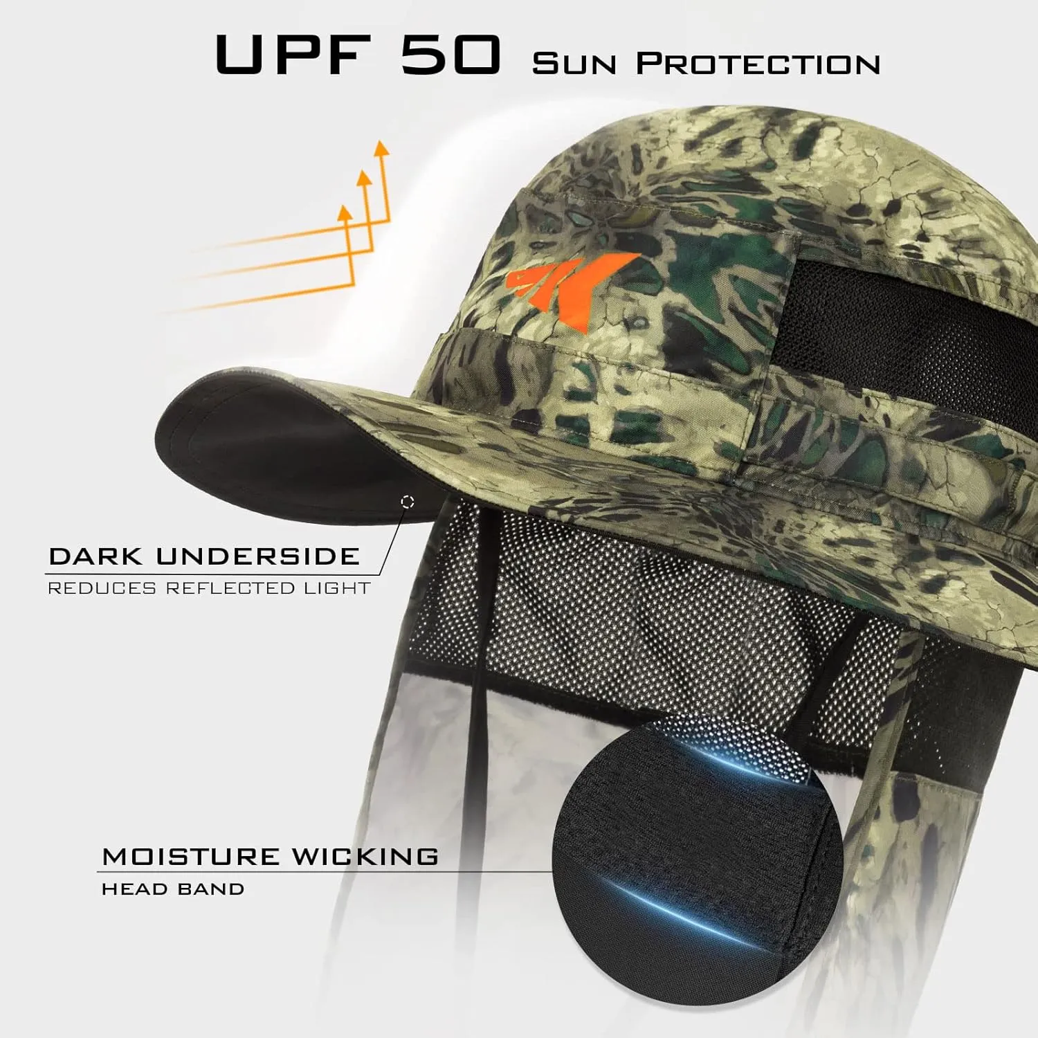 KastKing UPF 50 Boonie Hat Fishing Hat with Removable Neck Flap Sun Hats for Men