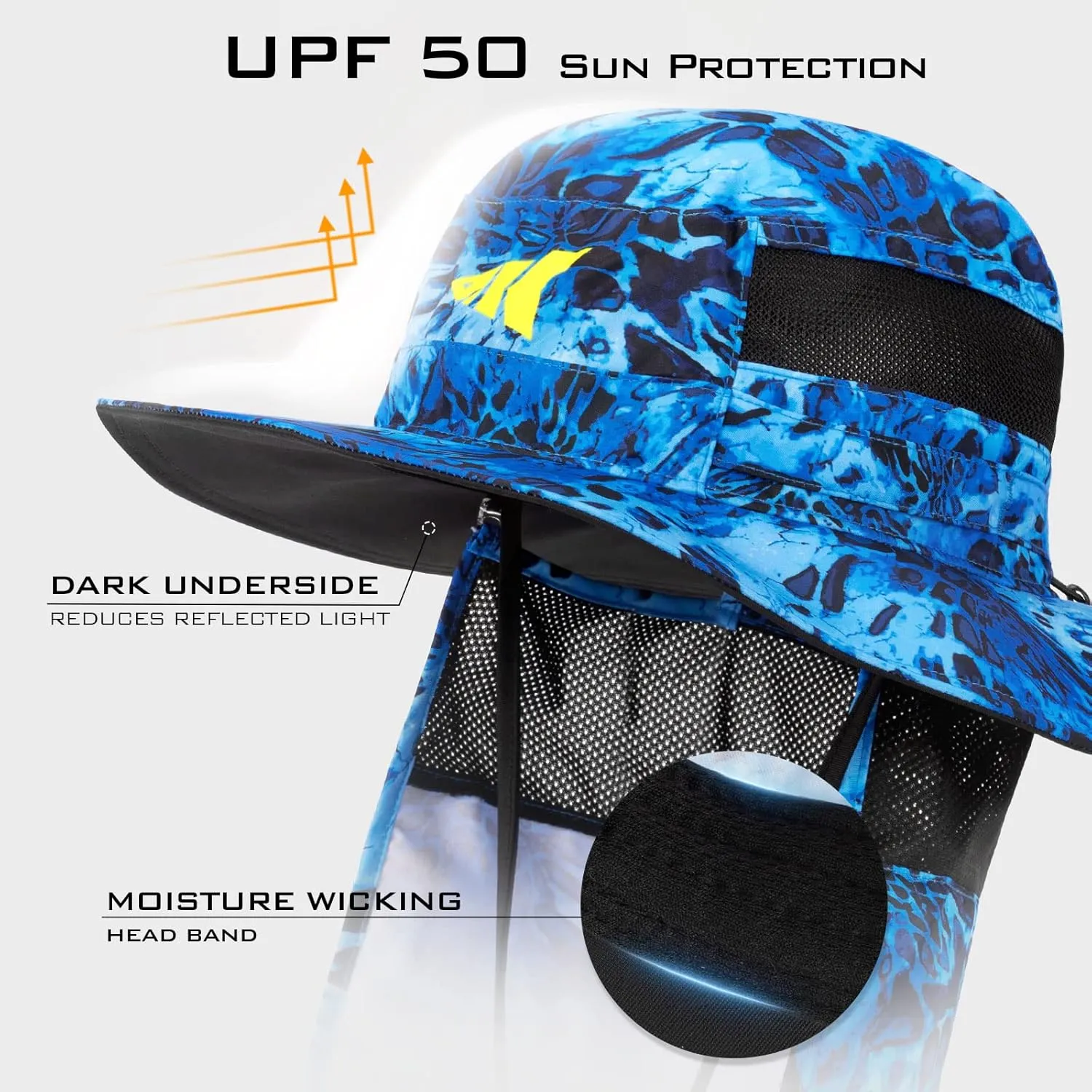 KastKing UPF 50 Boonie Hat Fishing Hat with Removable Neck Flap Sun Hats for Men