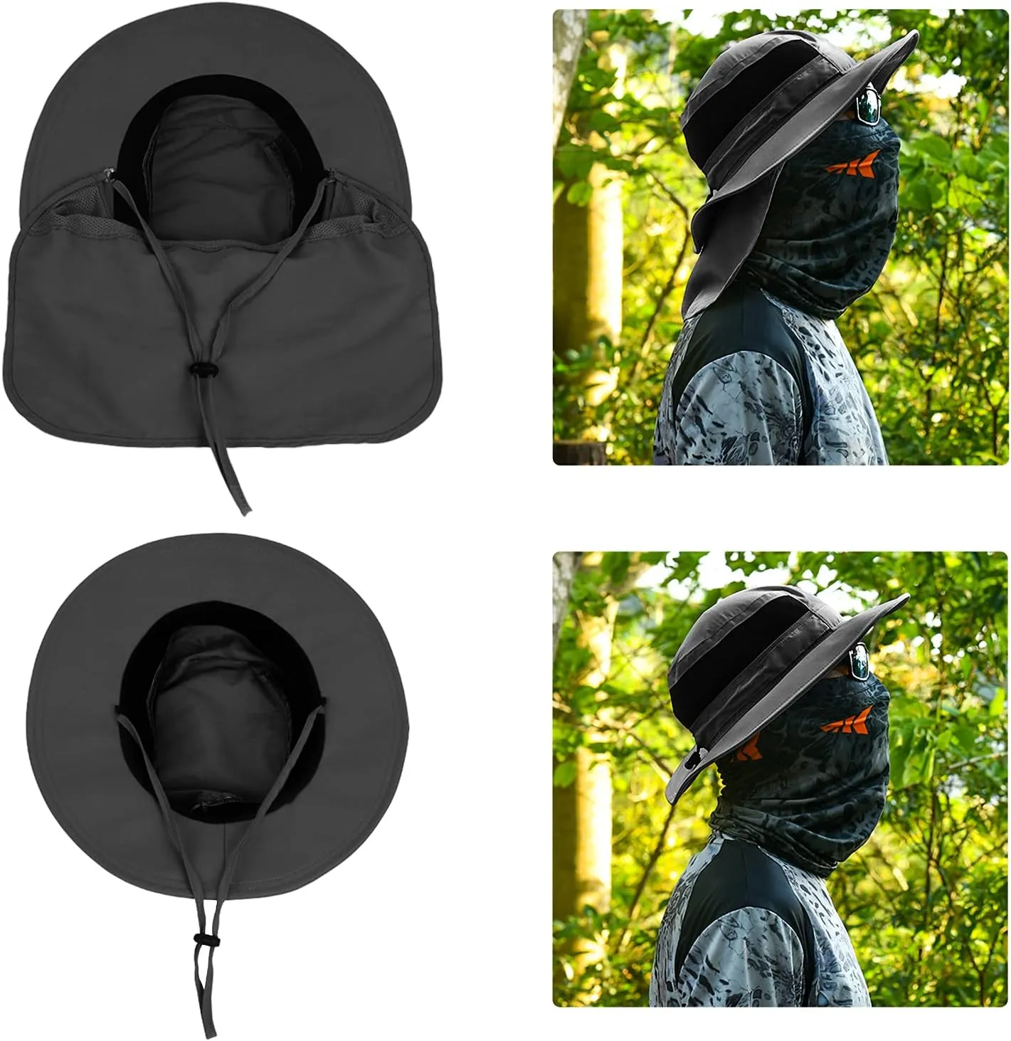 KastKing UPF 50 Boonie Hat Fishing Hat with Removable Neck Flap Sun Hats for Men