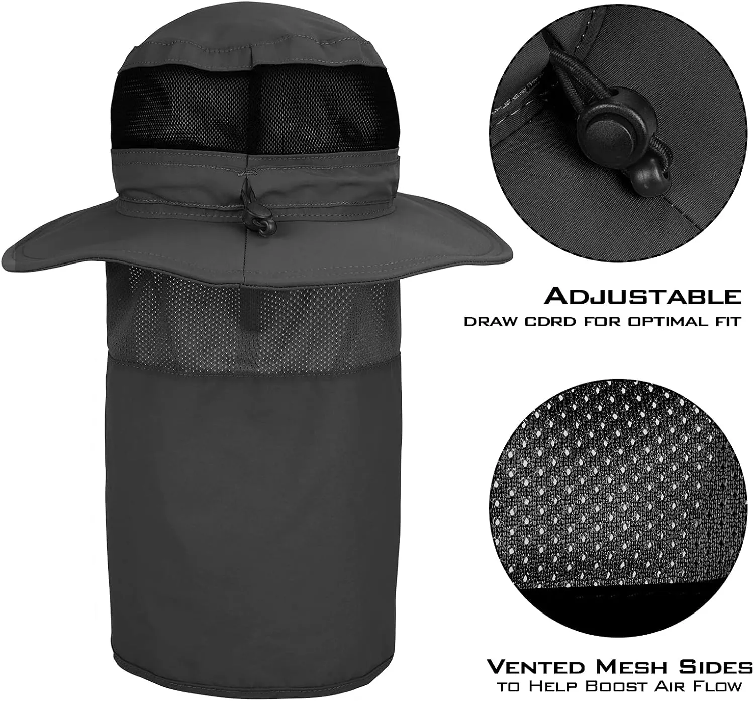 KastKing UPF 50 Boonie Hat Fishing Hat with Removable Neck Flap Sun Hats for Men