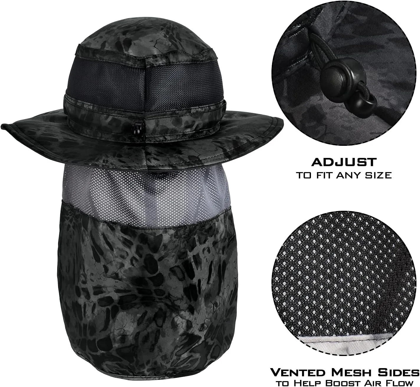 KastKing UPF 50 Boonie Hat Fishing Hat with Removable Neck Flap Sun Hats for Men