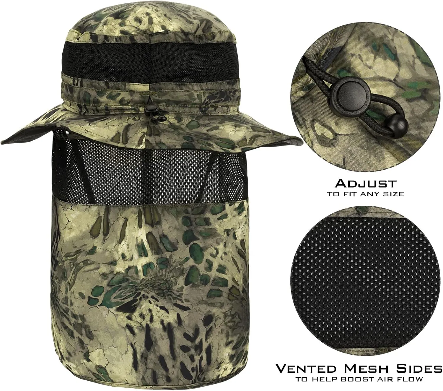 KastKing UPF 50 Boonie Hat Fishing Hat with Removable Neck Flap Sun Hats for Men