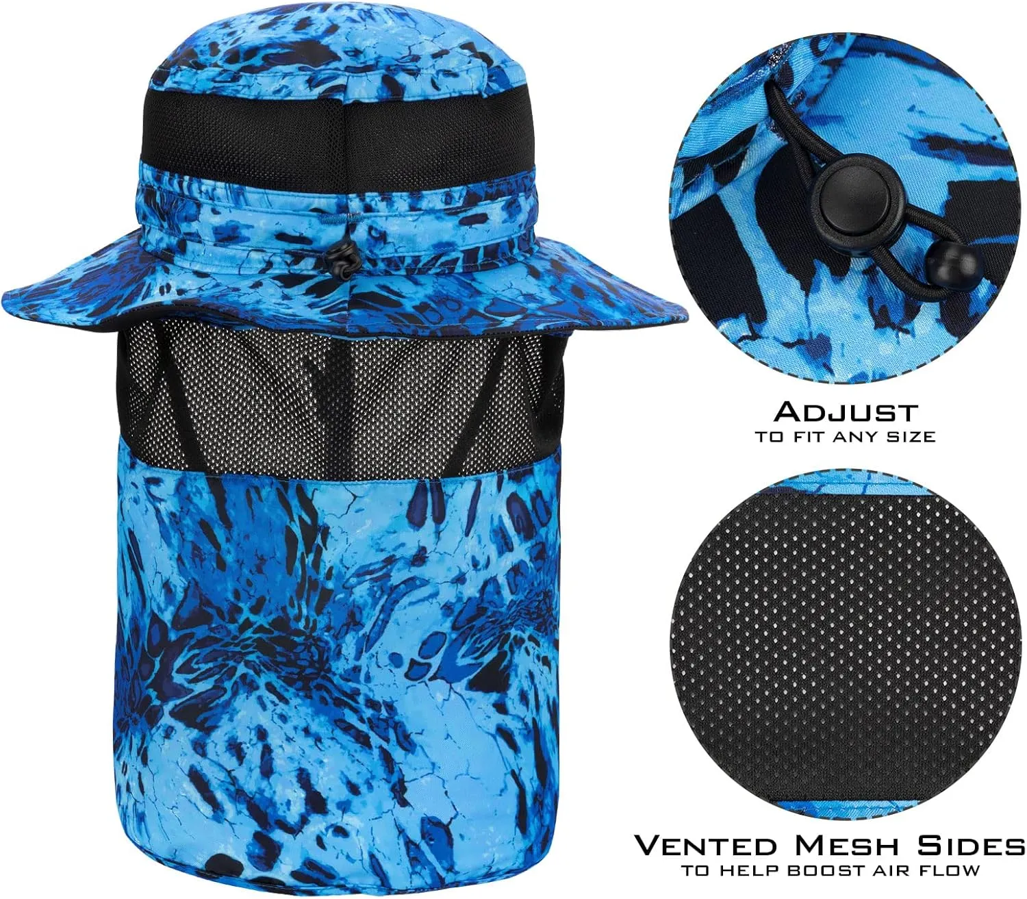 KastKing UPF 50 Boonie Hat Fishing Hat with Removable Neck Flap Sun Hats for Men