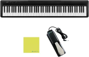 Kawai ES60 88-key Digital Piano in Black Bundle with Liquid Audio Sustain Pedal and Polishing Cloth -