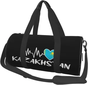 Kazakhstan Heartbeat Duffel Bag Gym Bag Travel Sports Tote Large Foldable Beach Swim Yoga8