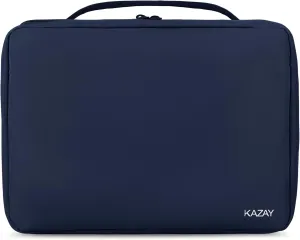 KAZAY Hanging Toiletry Bag with TSA Approved Detachable Pouch, Travel Toiletry Bag, Water Resistant, Premium Nylon, Full-Size Bottles, Travel Size Toiletries, Cosmetic Bag, Makeup Bag, Unisex (Navy)