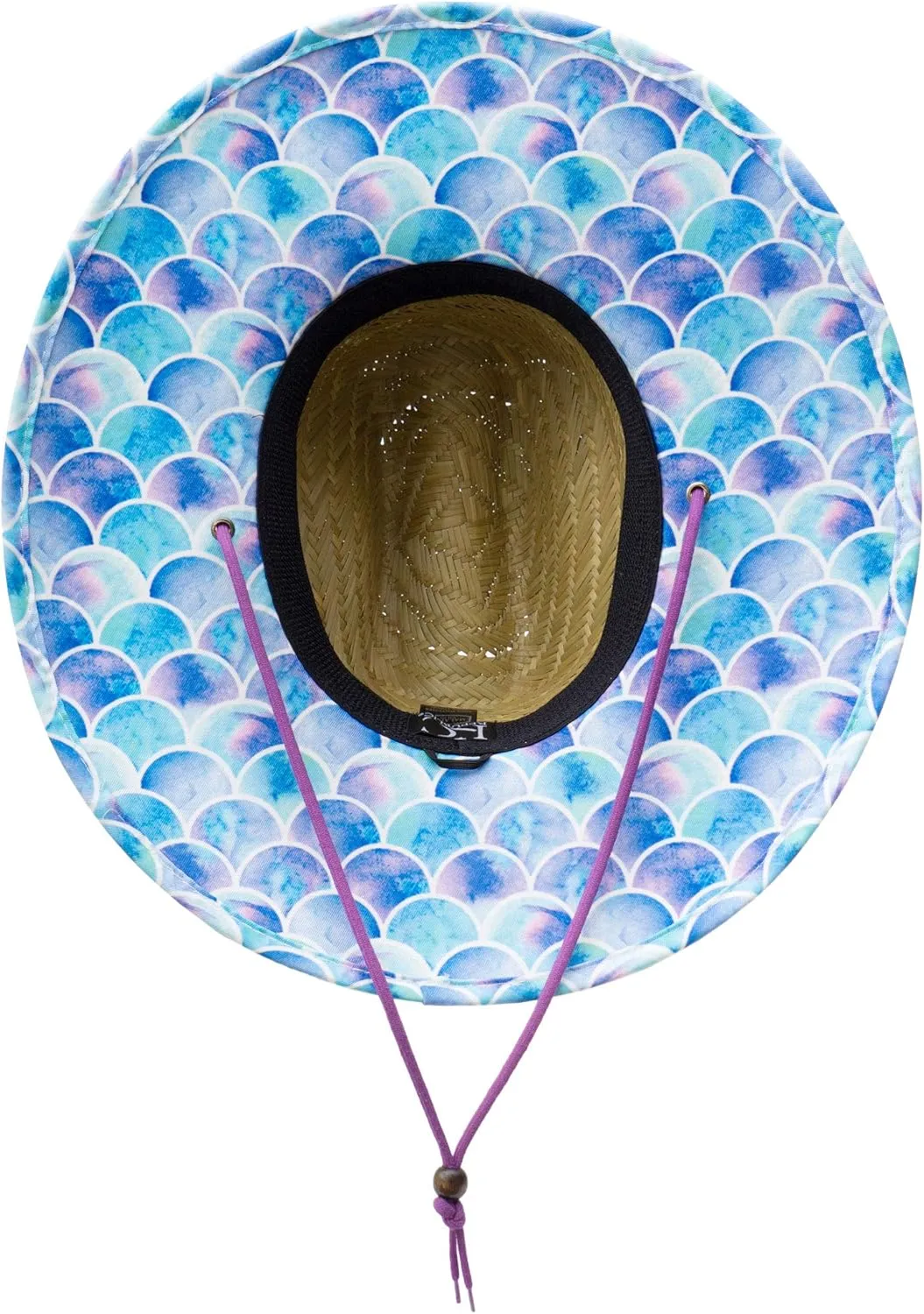 KC Republic Fabric Pattern Print Straw Kids Girls Sunhat, Ages 3 , Lifeguard Hat, Beach, Swim, Fishing, Fits All, Malabar Hat