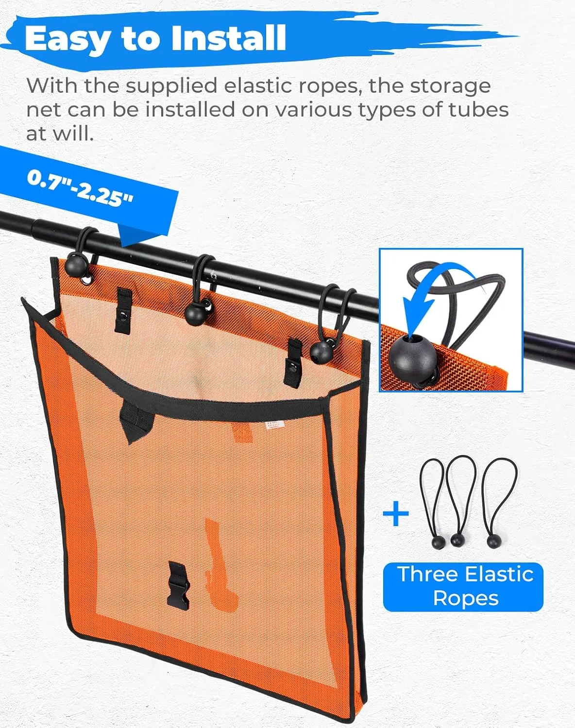 KEMIMOTO Large Trash Bag for UTV ATV, Dry-Wet Trash Sack PVC Mesh Universal Accessorie Compatible with Polaris RZR, Can-Am, CFMOTO, Teryx, Pioneer, Golf Cart, Off-Road-Work (Orange)