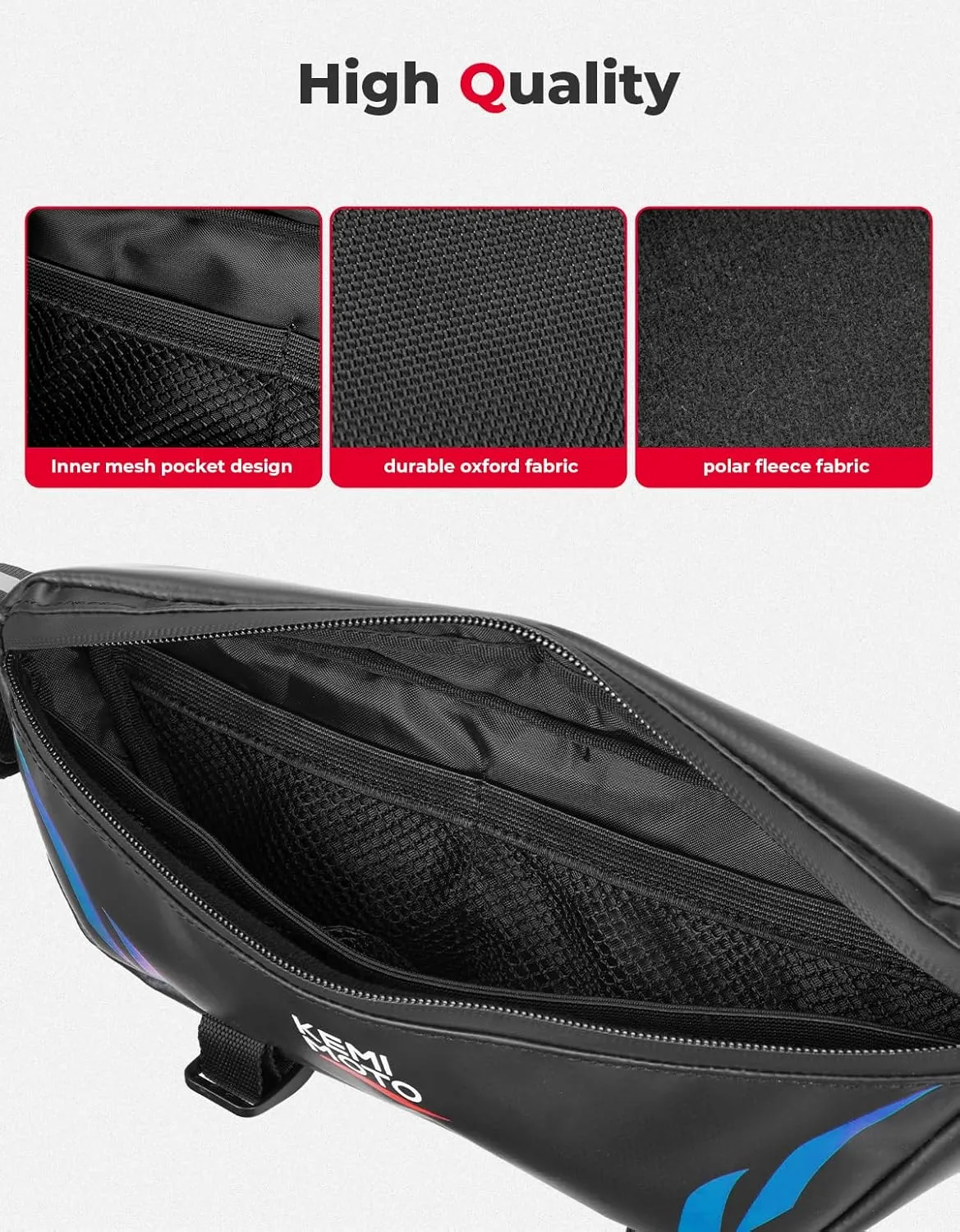 KEMIMOTO Motorcycle Handlebar Bag Universal Bicycle Waterproof Front Storage Bag Compatible with Sur-Ron Light Bee X and S X160 X260 Talaria Sting Electric Dirt Bike, Blue 1L