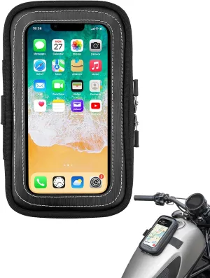 KEMIMOTO Motorcycle Tank Bag Phone Holder Pouch with 8 Strong Adsorption Snaps for up to 6.3 inch phone Touch Screen GPS Navigation