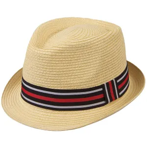 Kenny K - Two Tone Band Toyo Fedora Hat