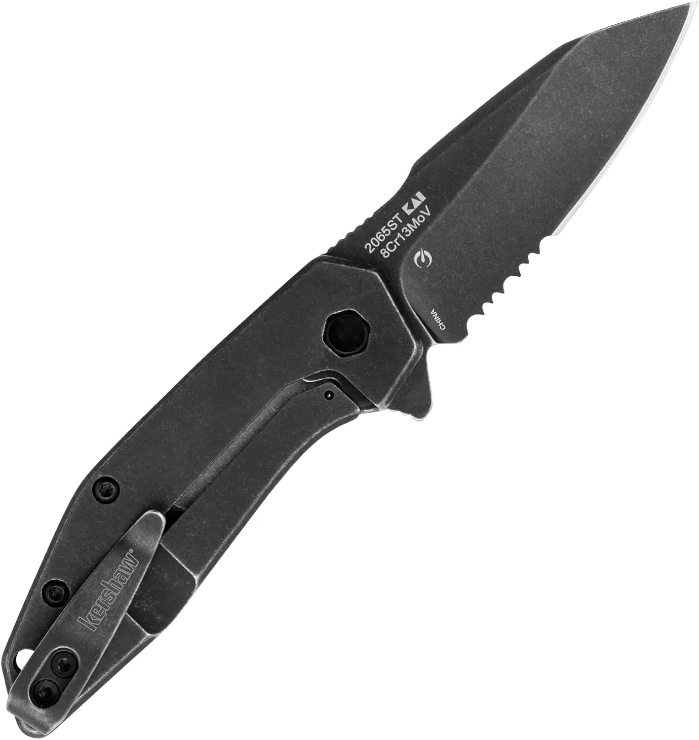 Kershaw Gravel Pocket Knife, Perfect EDC, 2.5" 8Cr13MoV Steel Reverse Tanto Blade, Pocketclip