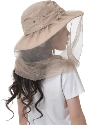 Kids Mosquito Head Net Hat - Bug Cap UPF 50  Sun Protection for Beekeeping Garden Fishing