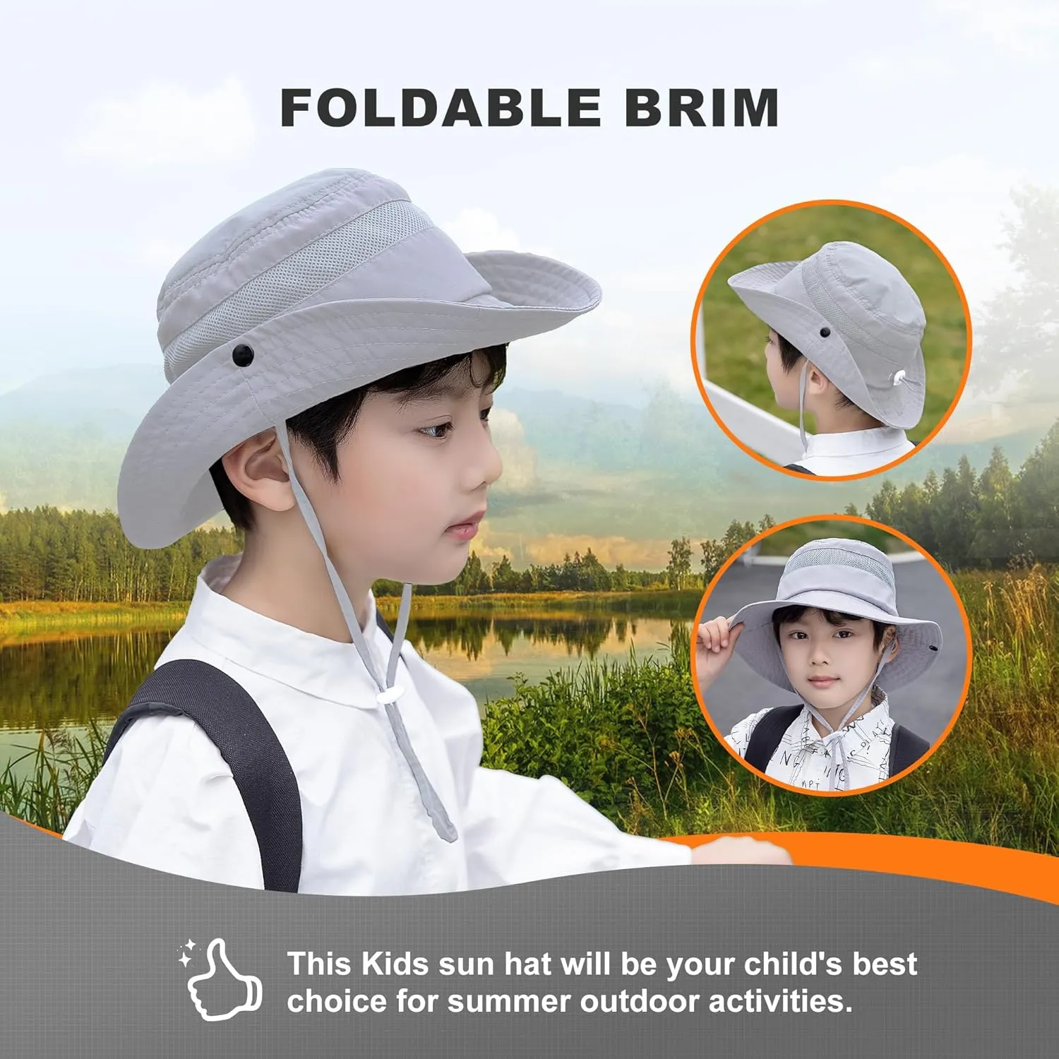 Kids Mosquito Head Net Hat - Bug Cap UPF 50  Sun Protection for Beekeeping Garden Fishing
