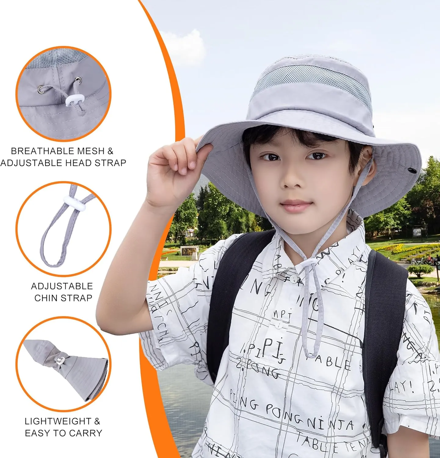 Kids Mosquito Head Net Hat - Bug Cap UPF 50  Sun Protection for Beekeeping Garden Fishing