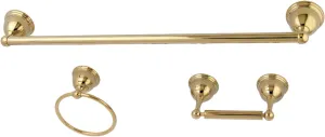 Kingston Brass BAK396148PB Restoration 3-Piece Towel-Bar Bathroom Hardware Set, Polished Brass
