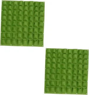 Kisangel 2pcs Vertical Garden Planter Bag 12 Pockets Wall Hanging Felt Plant Grow Bag for Space Saving