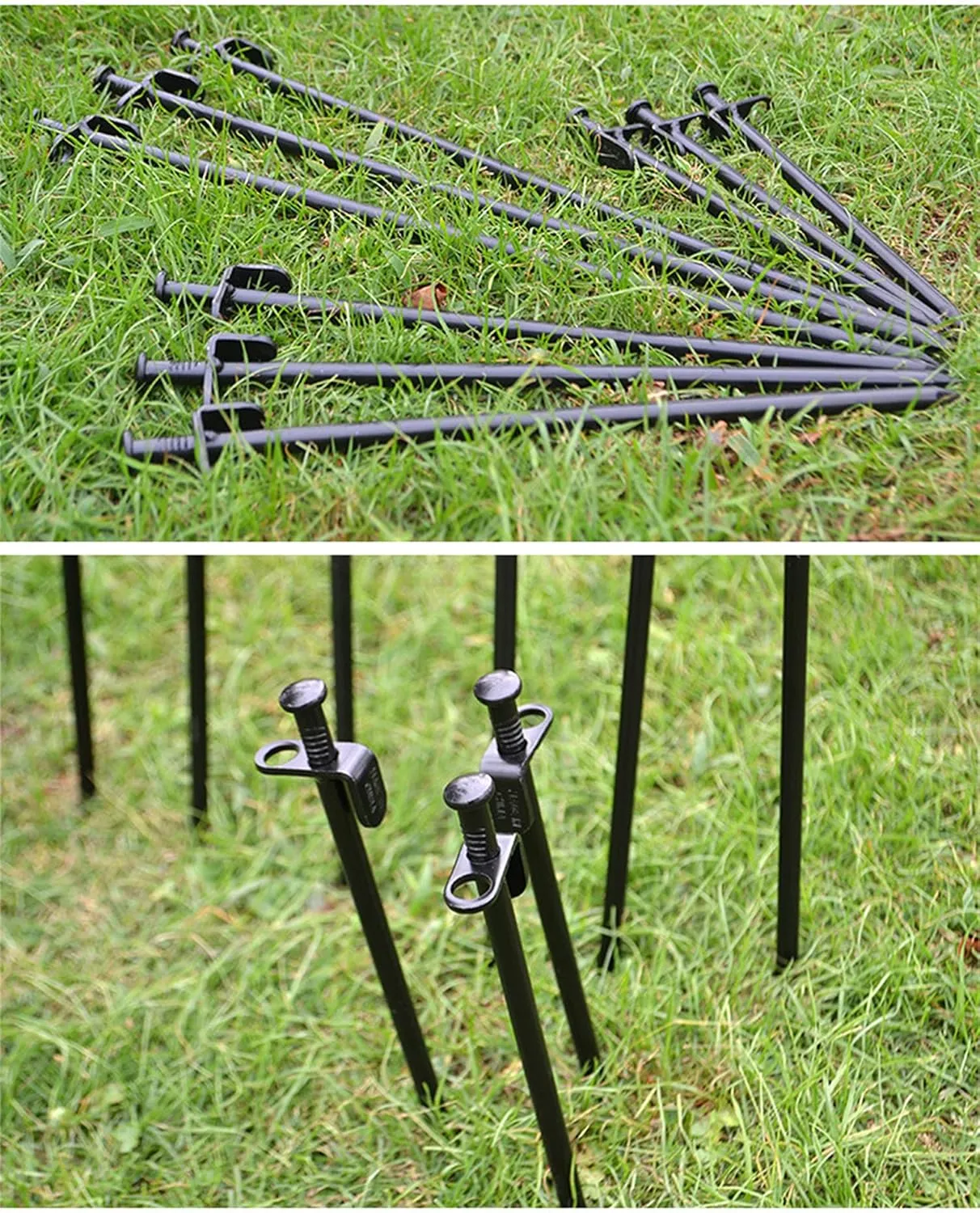 KK5 Tent Stakes Heavy Duty - 4pcs Forged Steel 11.8” Camping Stakes Tent Pegs Unbreakable & Inflexible Steel Ground Stakes Tent for Outdoor Trip Hiking Gardening