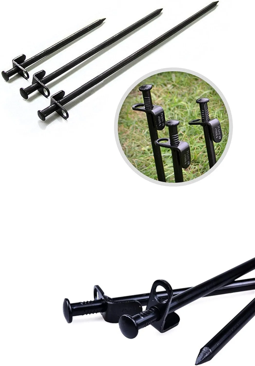 KK5 Tent Stakes Heavy Duty - 4pcs Forged Steel 11.8” Camping Stakes Tent Pegs Unbreakable & Inflexible Steel Ground Stakes Tent for Outdoor Trip Hiking Gardening