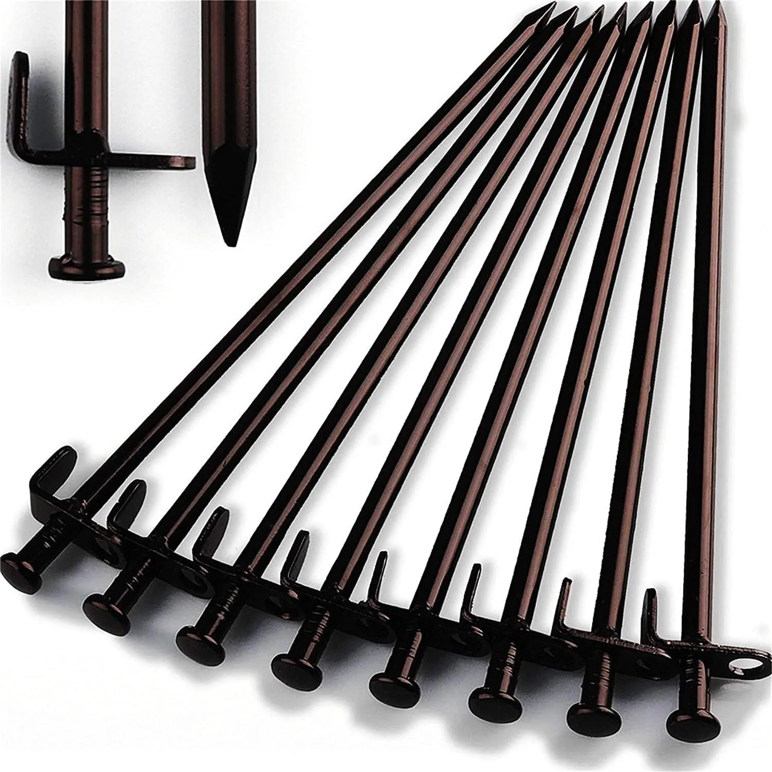 KK5 Tent Stakes Heavy Duty - 4pcs Forged Steel 11.8” Camping Stakes Tent Pegs Unbreakable & Inflexible Steel Ground Stakes Tent for Outdoor Trip Hiking Gardening