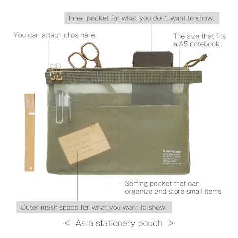 Kleid Mesh Carry Pouch in Beige- 7x9 inches