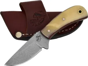 Knives Ranch Handmade Cowboy Style Dandy Knife - Perfect Size & Style for EDC & Skinning – Cattle Bone Handle – Heavy-duty Horizontal Carry Sheath (2006-B)