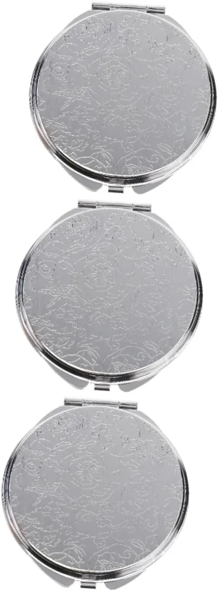 KOHARA 3 Pcs Vanity Mirror Small Cosmetic Mirror Personal Makeup Mirrors Compact Cosmetic Mirror Pocket Makeup Mirror Mini Mirrors Handheld Makeup Mirror Travel Magnifier Metal Clamshell