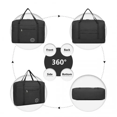 Kono Foldable Waterproof Storage Cabin Travel Handbag - Black