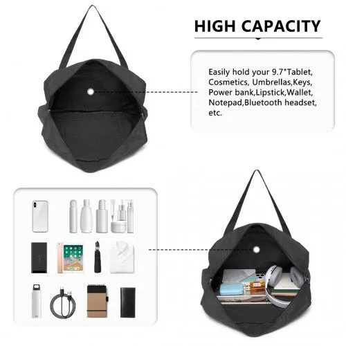 Kono Foldable Waterproof Storage Cabin Travel Handbag - Black