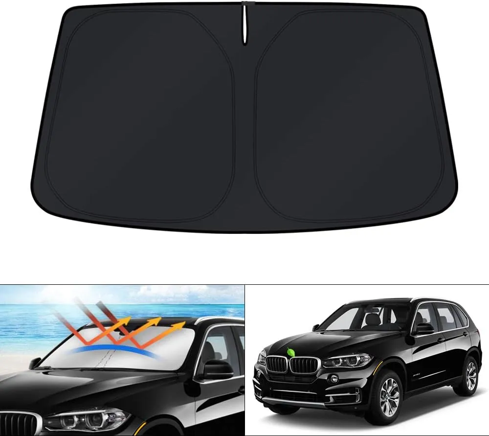 KUST Custom Fit Windshield Sun Shade for BMW X5 2014 2015 2016 2017 2018 Accessories Window Sun Visor Protector Foldable Sunshade Blocks UV Rays Keep Your Car Cool