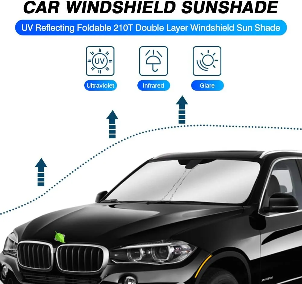 KUST Custom Fit Windshield Sun Shade for BMW X5 2014 2015 2016 2017 2018 Accessories Window Sun Visor Protector Foldable Sunshade Blocks UV Rays Keep Your Car Cool