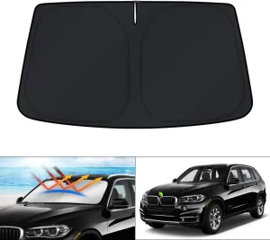 KUST Custom Fit Windshield Sun Shade for BMW X5 2014 2015 2016 2017 2018 Accessories Window Sun Visor Protector Foldable Sunshade Blocks UV Rays Keep Your Car Cool