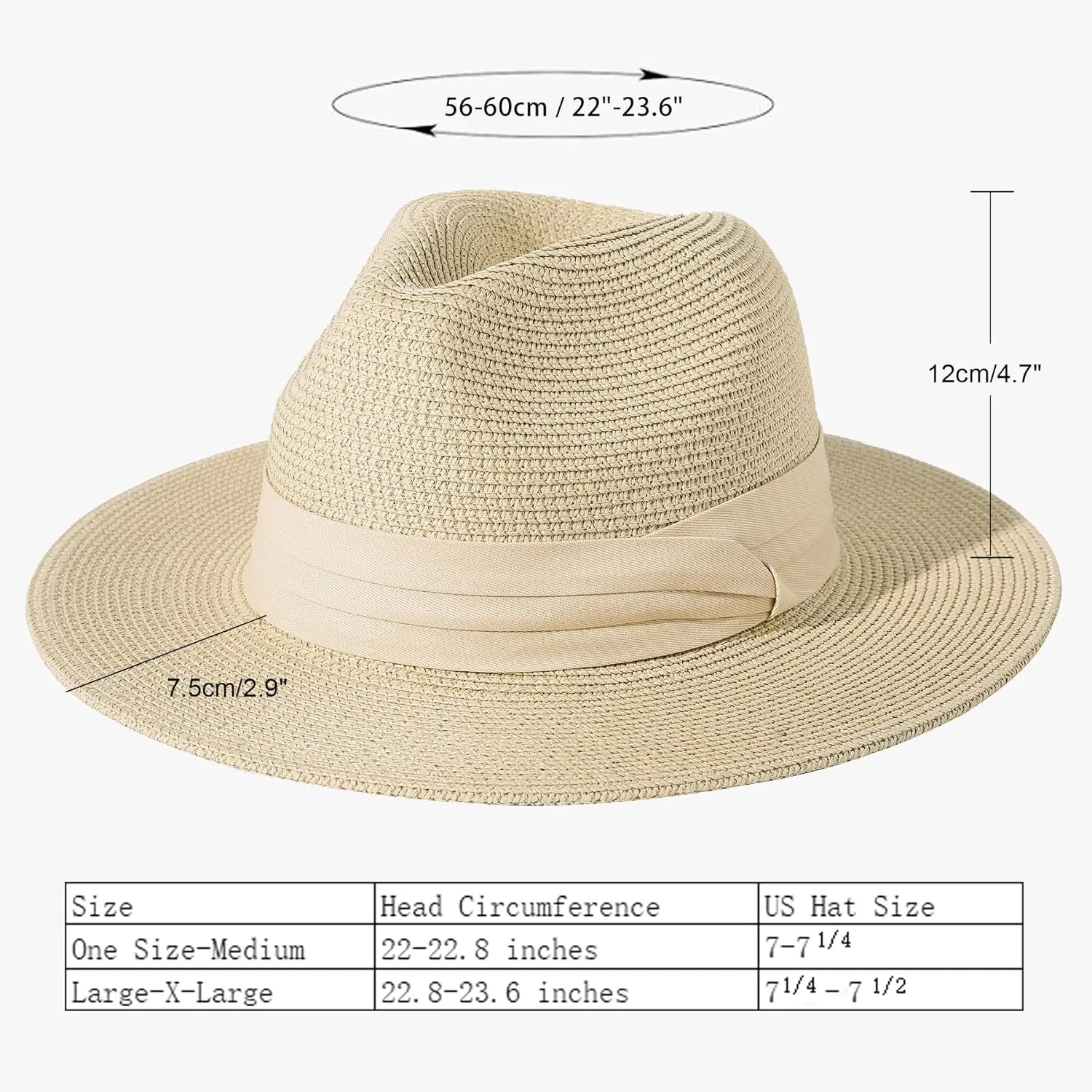 Lanzom Women Wide Brim Straw Panama Roll up Hat Fedora Beach Sun Hat UPF50 