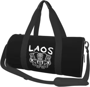 Laos Three Headed Elephant Duffel Bag Gym Bag Travel Sports Tote Large Foldable Beach Swim Yoga2