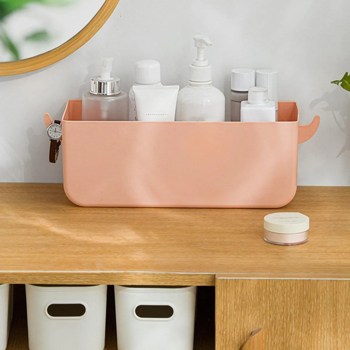 Large Capacity Bedside Hanging Storage Basket Dormitory Organizer with Hook