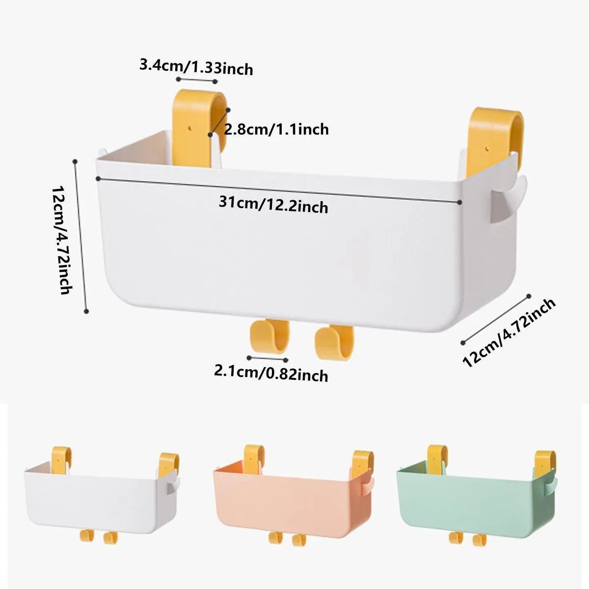 Large Capacity Bedside Hanging Storage Basket Dormitory Organizer with Hook