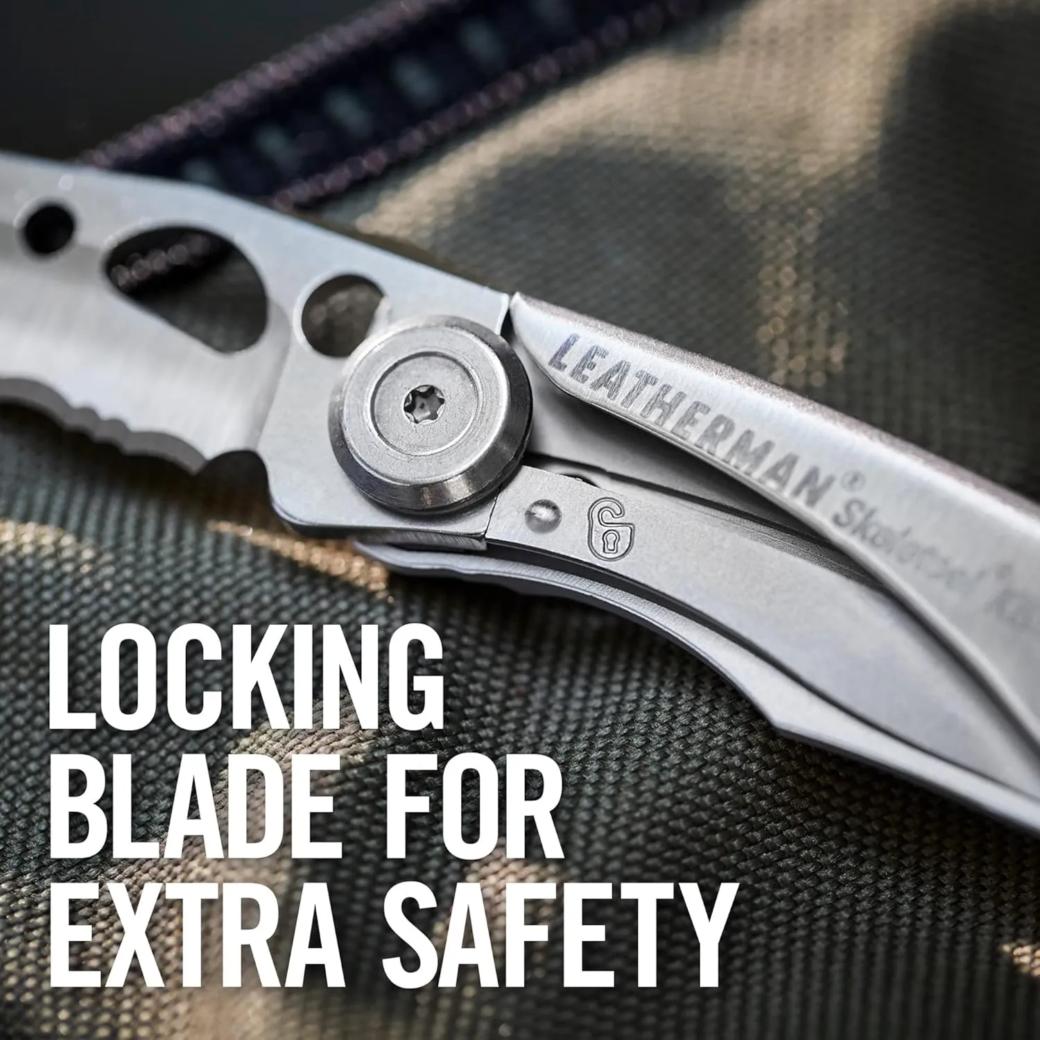 LEATHERMAN, Skeletool KBX Pocket Multitool with Knife and Bottle Opener, Stainless Steel