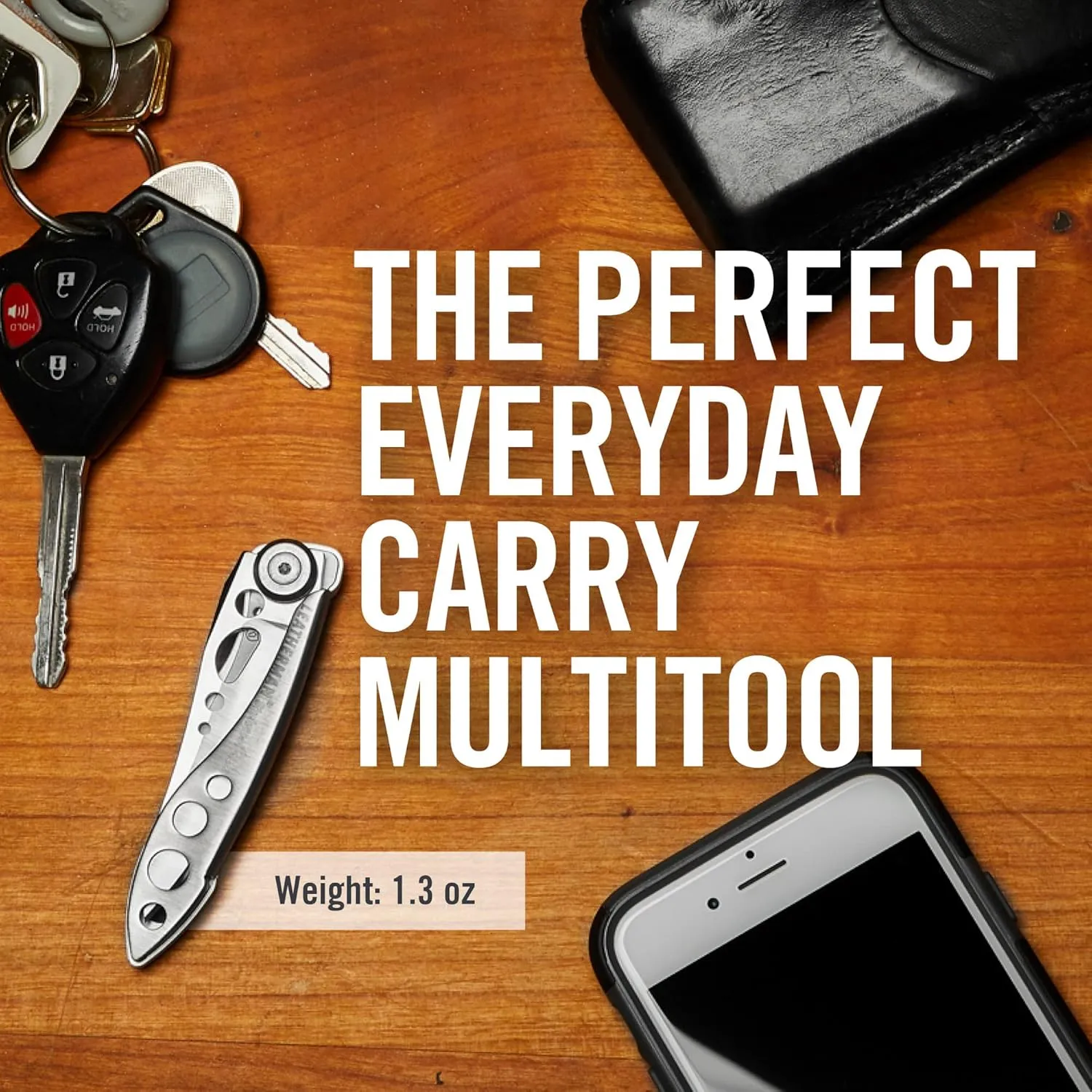 LEATHERMAN, Skeletool KBX Pocket Multitool with Knife and Bottle Opener, Stainless Steel