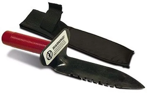 Lesche Combo w/ Serrated T-Handle Shovel, Right Serrated Digging Tool, and Holster
