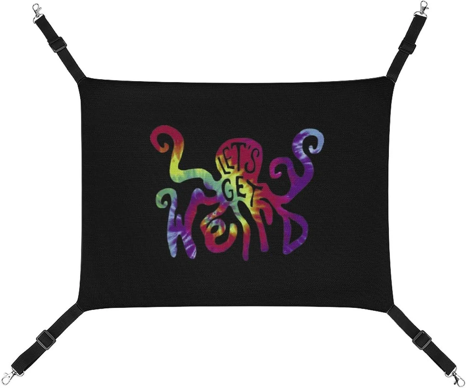 Let's Get Weird Tye Dye Octopus Hanging Cat Bed Soft Breathable Pet Hammock for Cage Pet Sleeper for Kitten Ferret Puppy Rabbit
