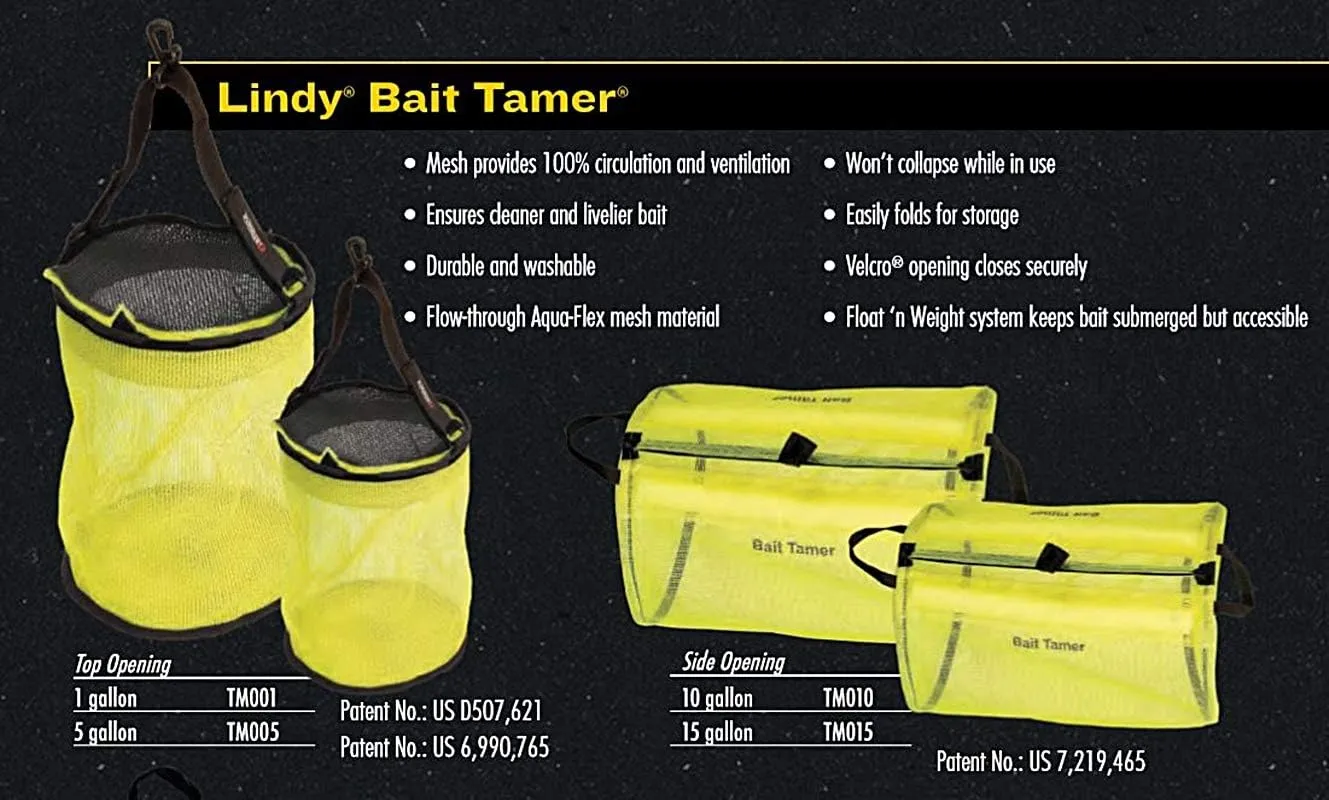 Lindy Bait Tamer Fishing Bag - Keeps Live Bait Healthy and Active
