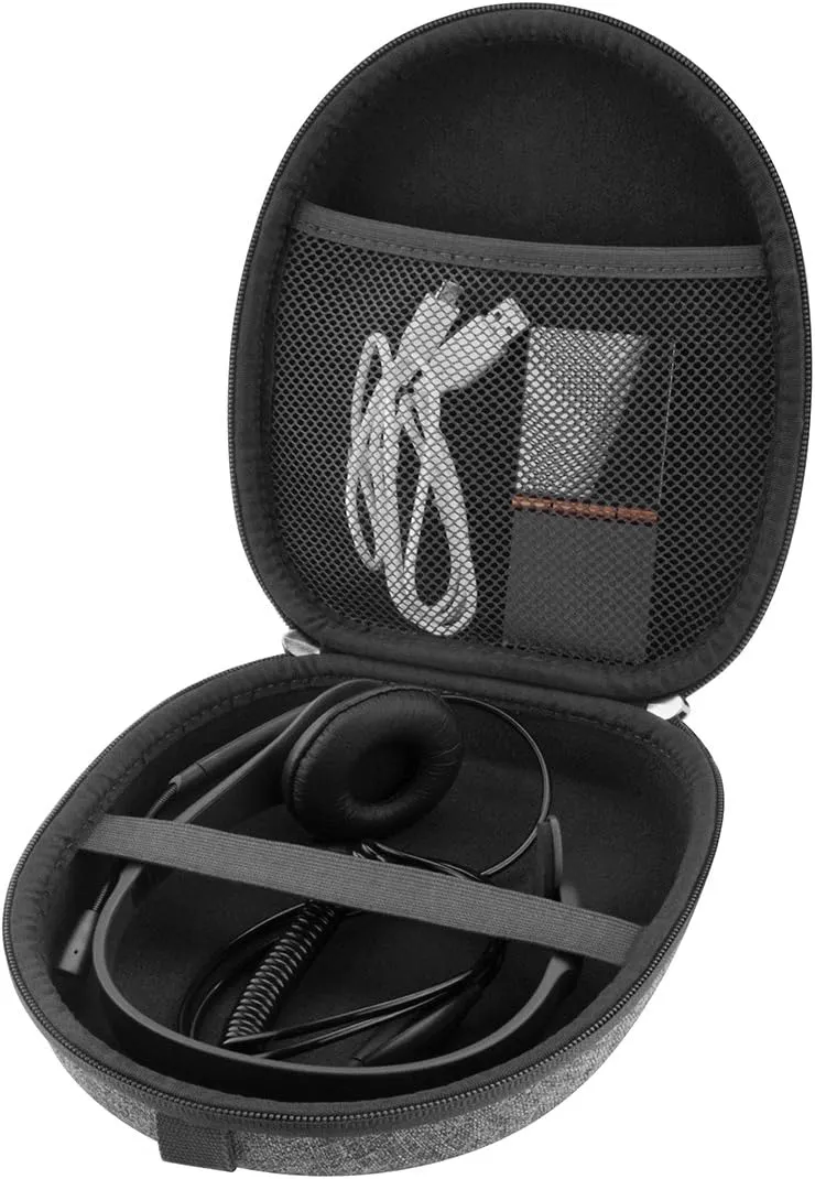 Linkidea Headphones Carrying Case Compatible with VXI BlueParrott B550-XT (204165-C), B450-XT, B350-XT, B250-XTS, Replacement Hard Shell Travel Bag with Cable, Charger Storage (Grey)