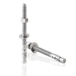 LIONMAX Stainless Steel Concrete Anchor Bolts 3/8" x 5 Inch, 12-Pack Wedge Anchors for Concrete Cement Wall Base Bracket, Rust and Corrosion Resistant