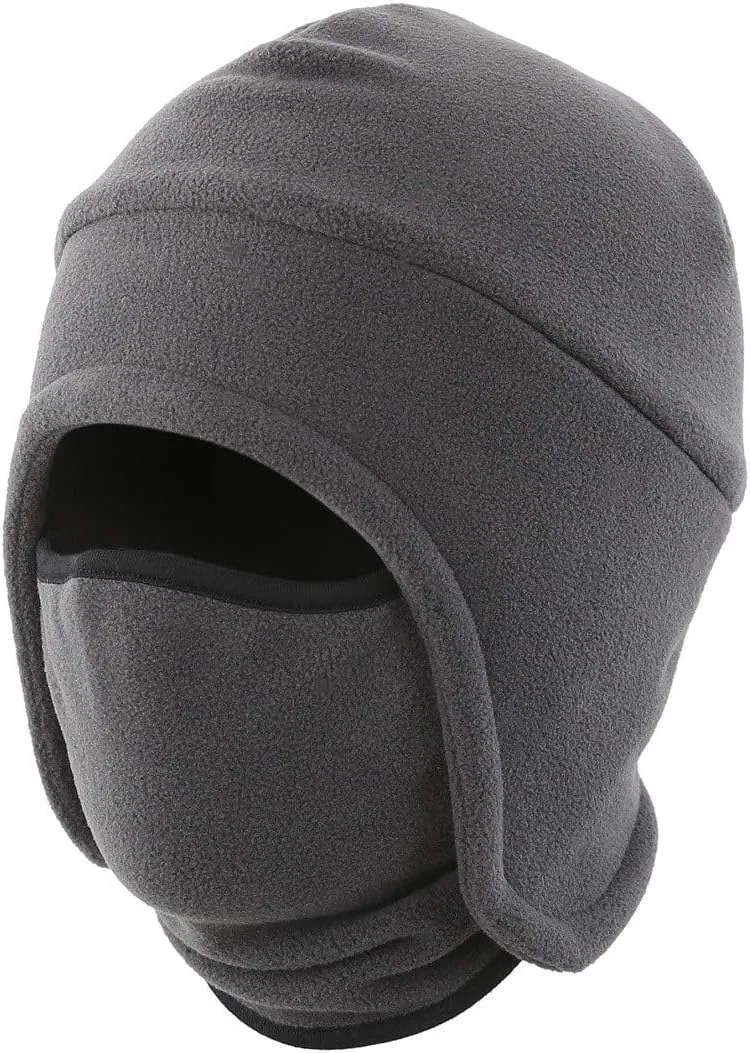LLmoway Men’s Warm 2 in 1 Hat Winter Fleece Earflap Skull Sports Beanie Ski Mask