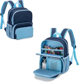 LoDrid Backpack Compatible with Tonie Box, Carrying Case with Multiple Pockets for Headphones, Charger and Accessories, Storage Bag for Audio Player Starter Set, Navy Blue (Patented Design)